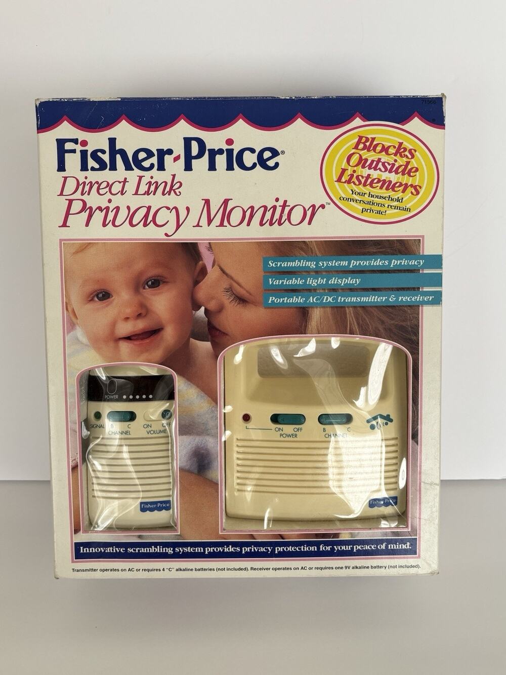 Vintage 1996 Fisher-Price Direct Link Baby Privacy Monitor Portable AC/DC
